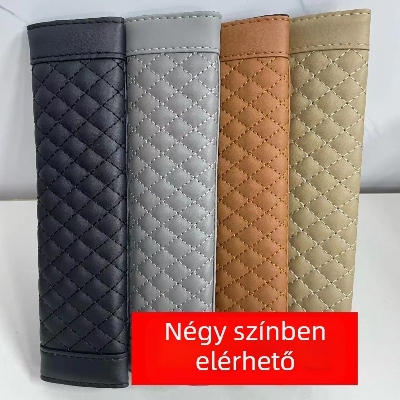 Autóbiztonsági öv vállvédő – báránybőr, varrott, chezhimei, 70 g, logó nélküli