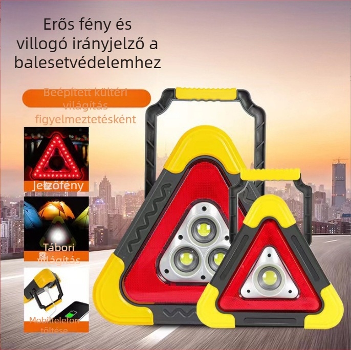 Forgalmi figyelmeztető jel ABS anyagból, reflektív modell, 5V, gépjármű használatra