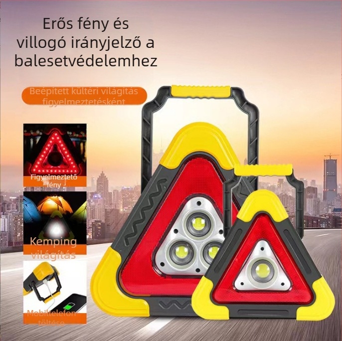 Forgalmi figyelmeztető jel ABS anyagból, reflektív modell, 5V, gépjármű használatra