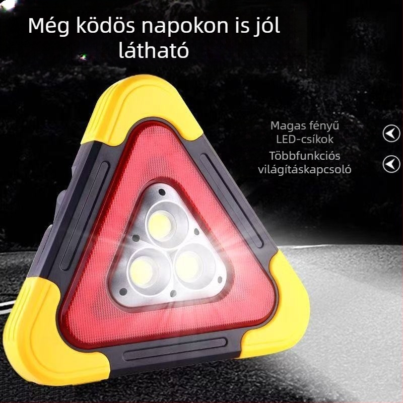 Forgalmi figyelmeztető jel ABS anyagból, reflektív modell, 5V, gépjármű használatra