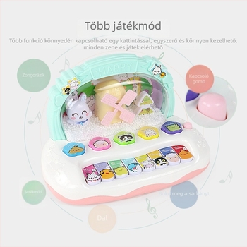 Hópehelyes oktató zenei zongora játék – elektronikus billentyűzet babáknak és totyogóknak (0–3 éves), műanyag, márka Zhi Xiaoyue