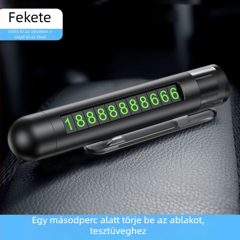 Tedma Autó Biztonsági Kalapács 3–in–1: Ablakbetörő, Parkoló szám tábla és Övcsat – Cink-ötvözet, fém + műanyag, testre szabható