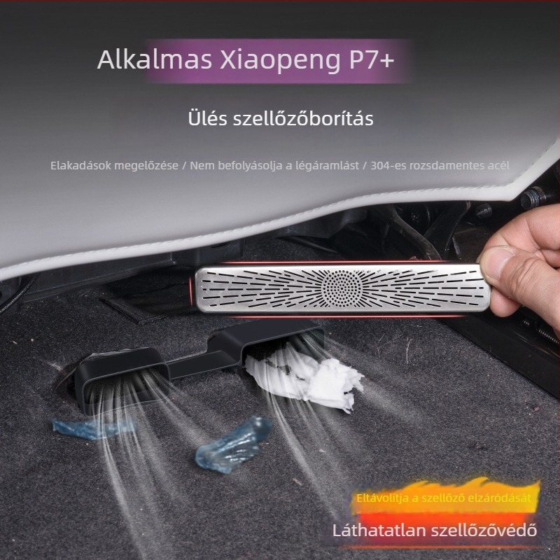 Xiaopeng P7/P7+ légkivezető védőfedél rozsdamentes acélból; OEM testreszabás; logó nyomtatás elérhető; határokon átívelő export