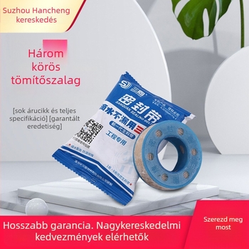 Háromgyűrűs vastított menetes tömítőszalag vízvezetékekhez és gázvezetékekhez