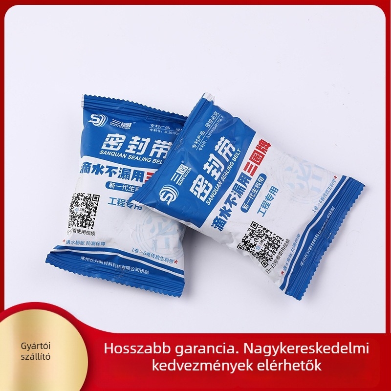 Háromgyűrűs vastított menetes tömítőszalag vízvezetékekhez és gázvezetékekhez