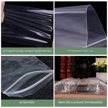 5 mil átlátszó önzáró PE ZIP zacskó élelmiszer csomagoláshoz, testre szabható zárási hossz