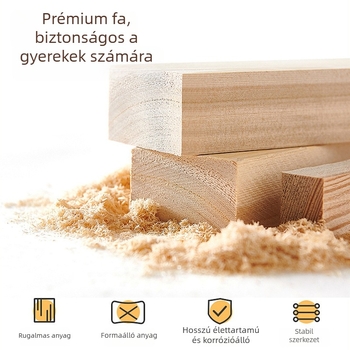 Fából készült zár- és kulcs játék — szem-kéz koordinációs edzés, 4–6 éveseknek, testreszabás elérhető