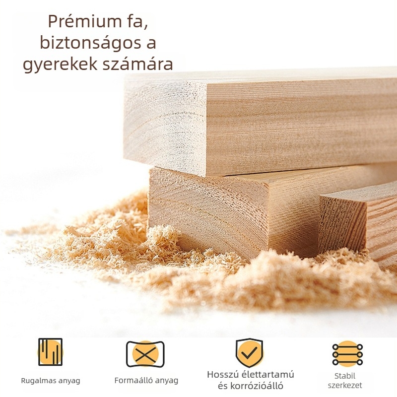 Fából készült zár- és kulcs játék — szem-kéz koordinációs edzés, 4–6 éveseknek, testreszabás elérhető
