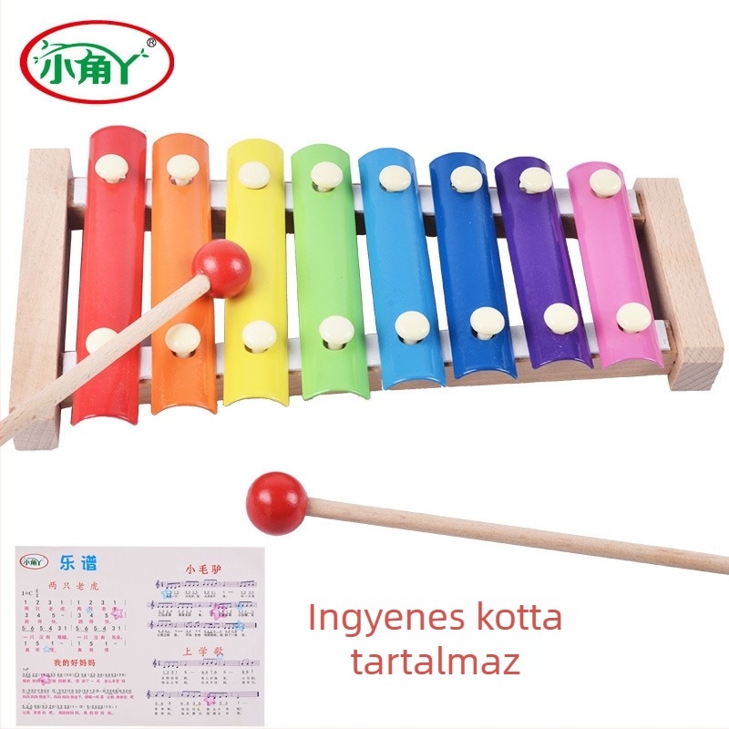Nyolctónusú fa xilofon babáknak és kisgyerekeknek – interaktív zenei játék 0–3 év