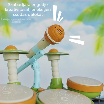Gyerekeknek szóló dob-szett – műanyag, elektromos ütőhangszer kezdőknek, 0–3 évesek, korai oktatás