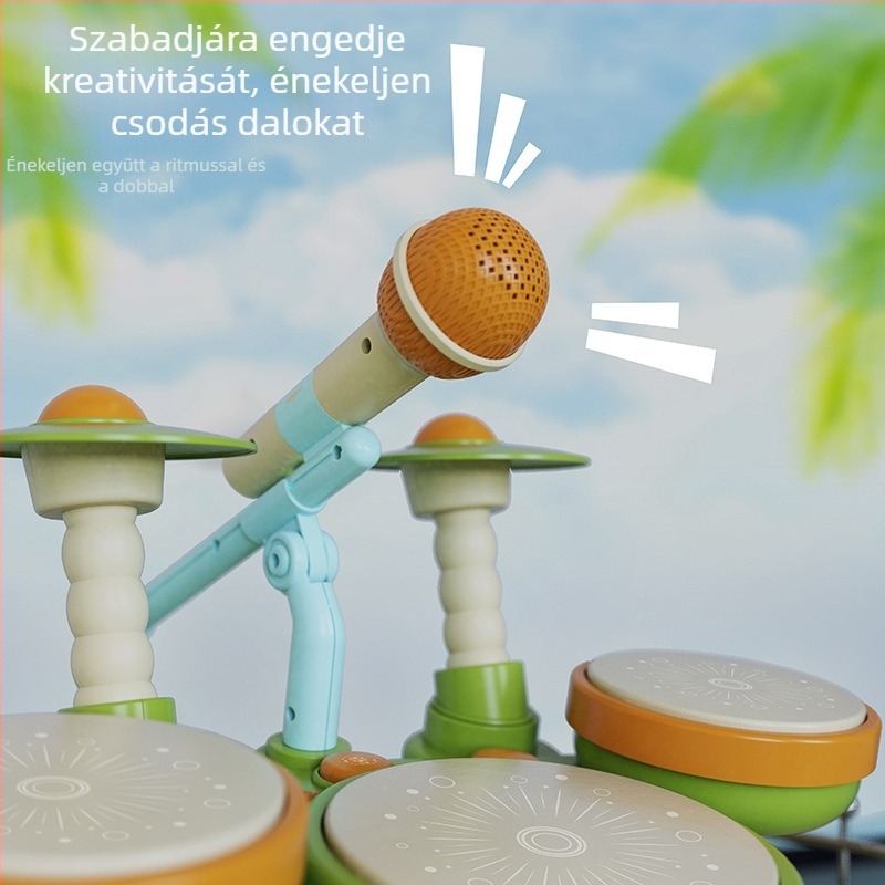 Gyerekeknek szóló dob-szett – műanyag, elektromos ütőhangszer kezdőknek, 0–3 évesek, korai oktatás