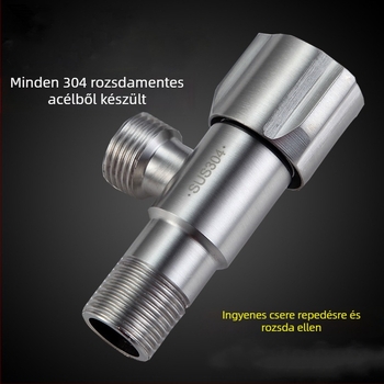 Háromszög alakú csap a meleg és a hideg vízhez, SUS304 rozsdamentes acél, menetes csatlakozás, Bath Ming Ding, modern minimalista stílus