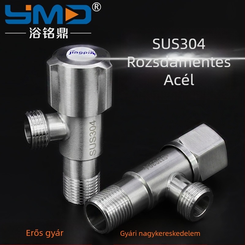 Háromszög alakú csap a meleg és a hideg vízhez, SUS304 rozsdamentes acél, menetes csatlakozás, Bath Ming Ding, modern minimalista stílus