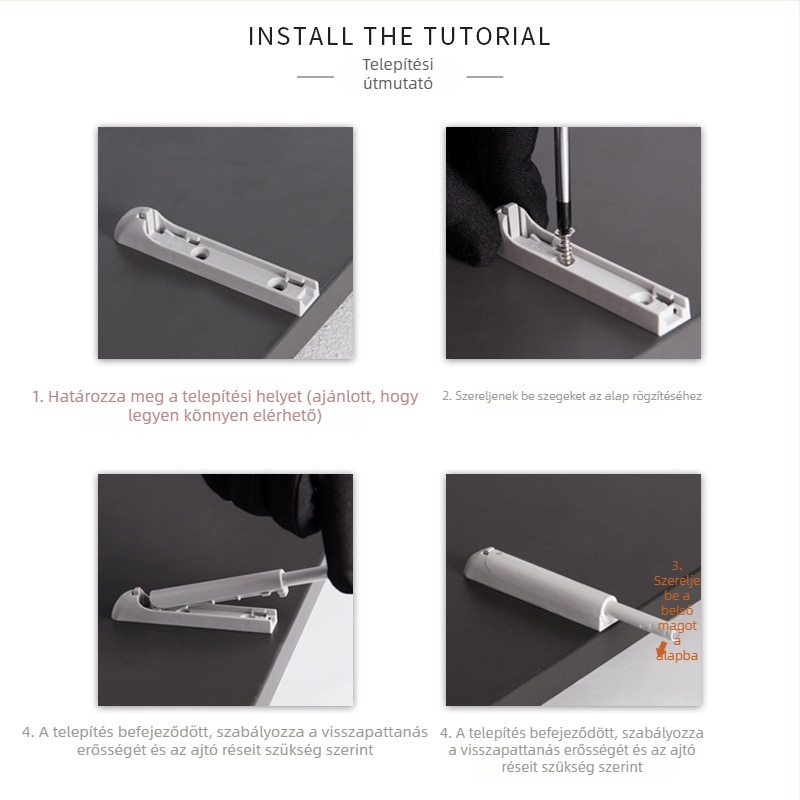 Mágneses érintő zár konyha/szekrényajtóhoz – ABS műanyag, modell Press-type touch beads, márka Turuibao, alkalmazás: szekrények és gardróbok