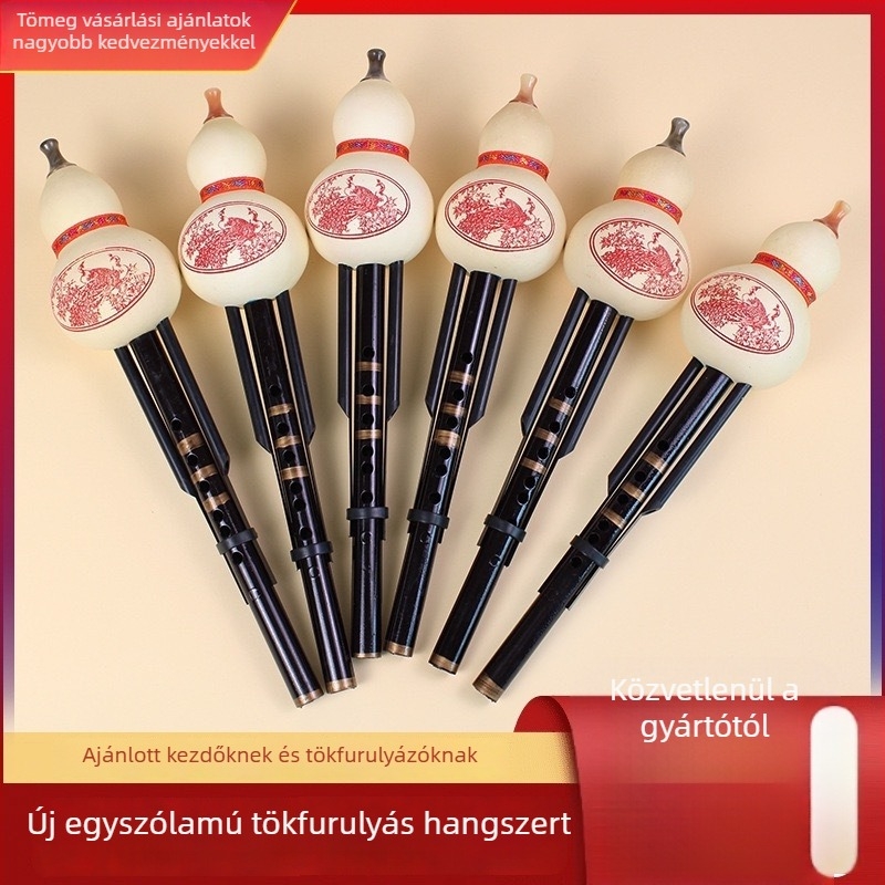 Hulusi, természetes bambusz, modell C/B, kezdőknek és gyerekeknek, utazási zenei hangszer