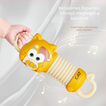 Műanyag harmonika zenés játék gyerekeknek 4–6 éveseknek, uniszex, kézzel húzható zongora, korai nevelés.