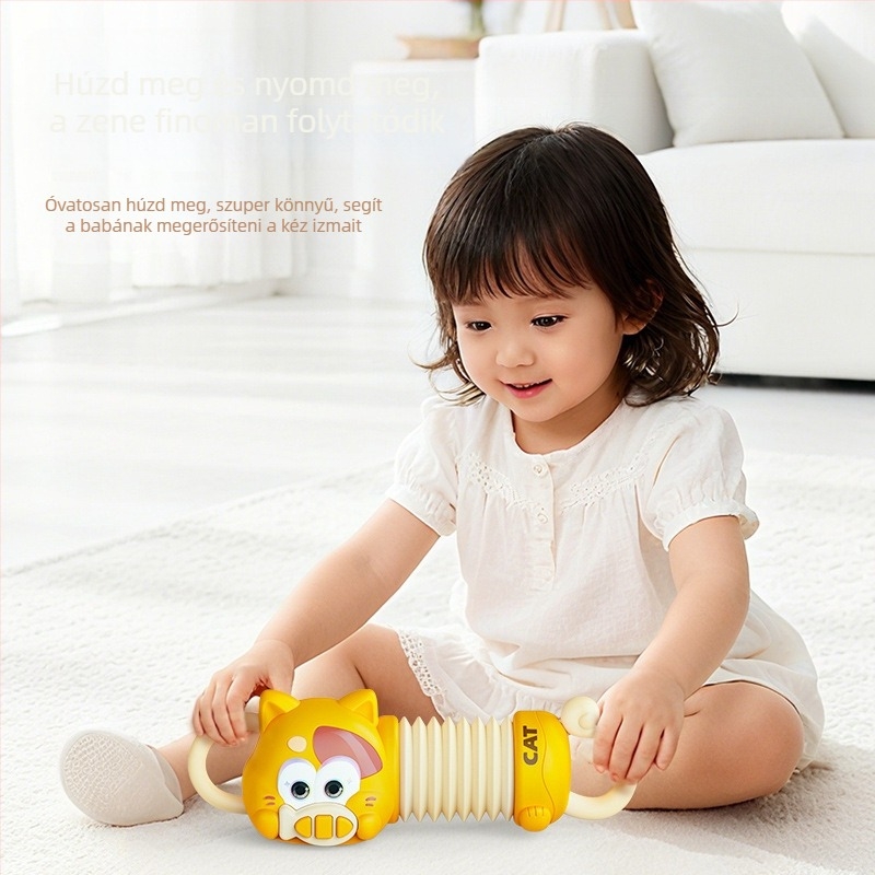 Műanyag harmonika zenés játék gyerekeknek 4–6 éveseknek, uniszex, kézzel húzható zongora, korai nevelés.