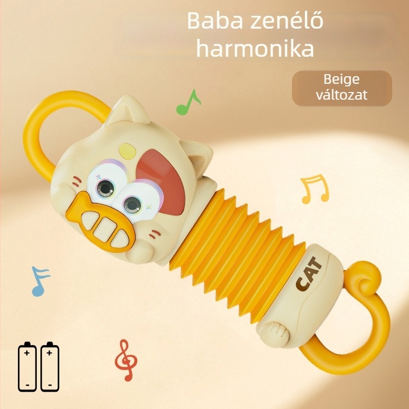 Műanyag harmonika zenés játék gyerekeknek 4–6 éveseknek, uniszex, kézzel húzható zongora, korai nevelés.