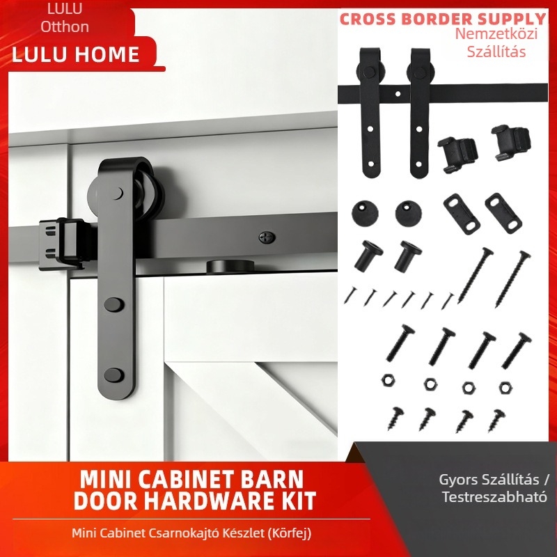 Lulu Lulmi50 Acélból készült barn door hardver, szekrényekhez és TV-szekrényekhez, homokfúvott felülettel, modell Lulmi50