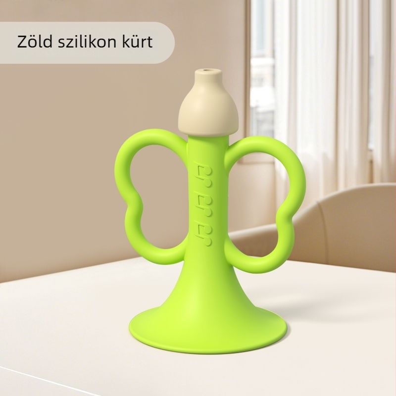 Unique élelmiszer-minőségű szilikon baba-trumpet játék, rágásra és fújásra, 3 hangszeres zenei játék 0–3 éveseknek