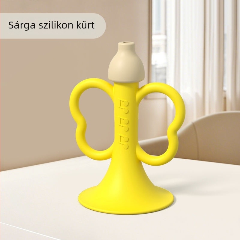 Unique élelmiszer-minőségű szilikon baba-trumpet játék, rágásra és fújásra, 3 hangszeres zenei játék 0–3 éveseknek