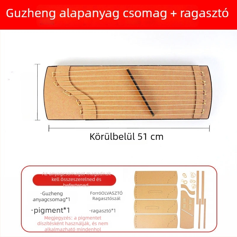 Gyerek Guzheng papírból készült zenélő játék – fehér dobozos csomagolás, 4-6 éveseknek