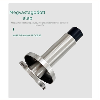 Rozsdamentes acél ajtóstop, modell Pipe Top D-type, padlóra szerelhető, standard kivitel, kézi működtetés