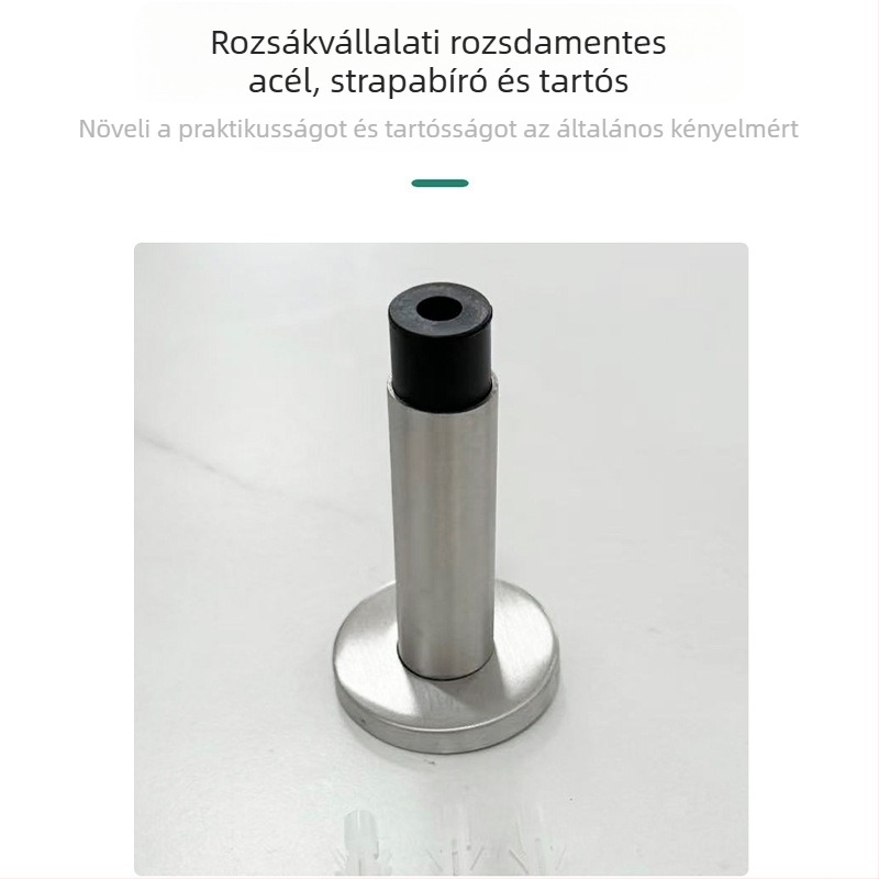 Rozsdamentes acél ajtóstop, modell Pipe Top D-type, padlóra szerelhető, standard kivitel, kézi működtetés