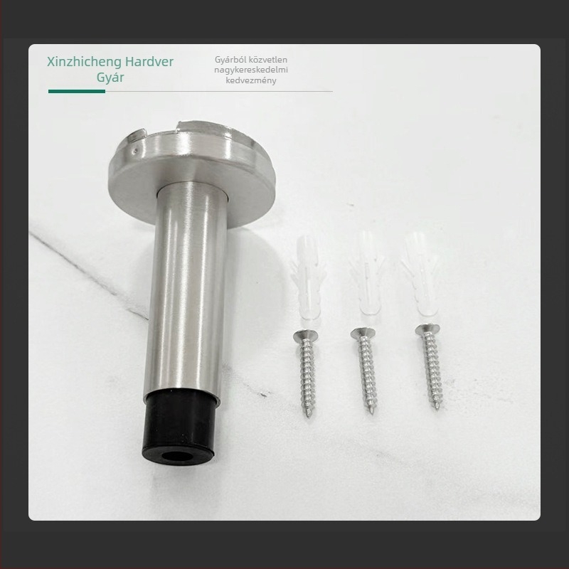 Rozsdamentes acél ajtóstop, modell Pipe Top D-type, padlóra szerelhető, standard kivitel, kézi működtetés