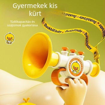 Sárga kacsa mini trombita gyerekjáték – ABS anyag, Zhen Chao márka, 0–3 éveseknek, eredet: Kína
