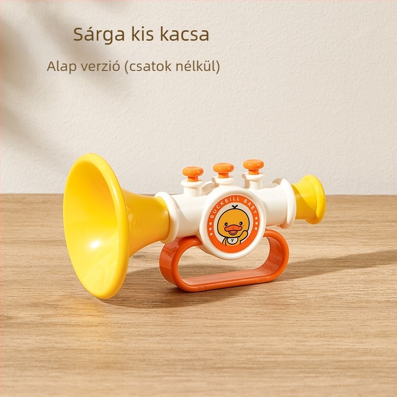 Sárga kacsa mini trombita gyerekjáték – ABS anyag, Zhen Chao márka, 0–3 éveseknek, eredet: Kína