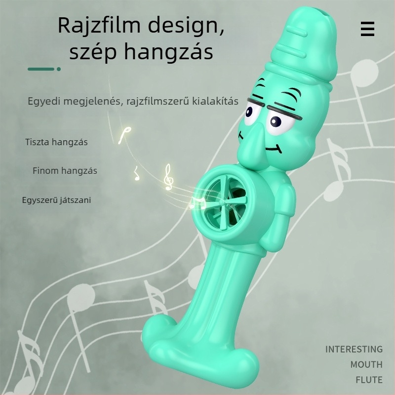 Gyerekeknek készült szájfúvó hangszer – ABS anyagból, cartoon polip dizájn, korai neveléshez, 4–6 éveseknek