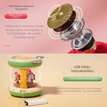 Baba kézi dob játék – Multifunkcionális oktatási történetmesélő eszköz, interaktív tanulás, poliedrikus kialakítás, 0–3 éveseknek