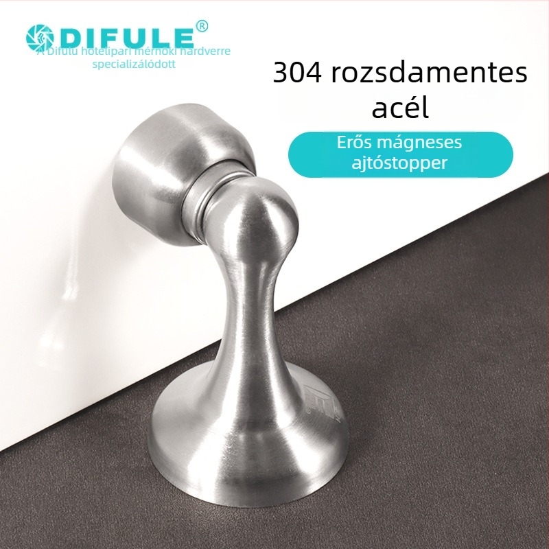 DFL-P001D Ajtóstopper 304 rozsdamentes acélból, erős mágnes, varrat nélküli integrált dizájn, falra vagy padlóra szerelhető, automatikus működés, DIFULE, modern stílus