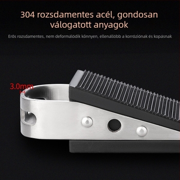 Ajtódugó, padlóra szerelve — gumi és 304 rozsdamentes acél, Brushed felület, modell BF-A933-SS, szélálló