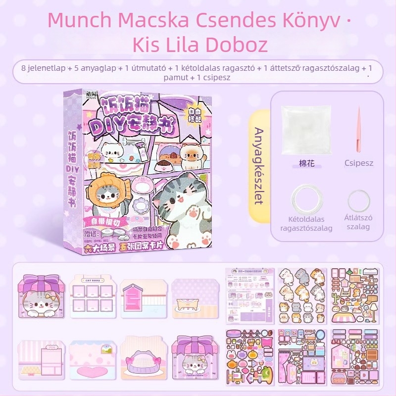 Tick pig 3D macska puzzle DIY – kézzel készített csendes könyv gyerekeknek 7–14 évesek, anyag: pet