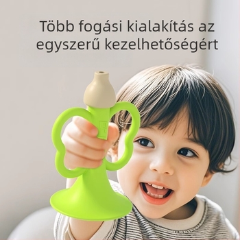 Gyermek trombita játék — fújható, oktató zenei hangszer, szilikon anyag, kis hangszóró, 14+