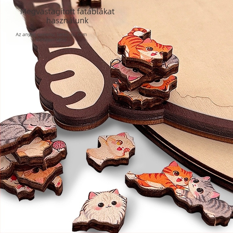 Fa formájú macskapuzzle kerettel – szabálytalan, kihívást jelentő 3D puzzle macskakedvelőknek