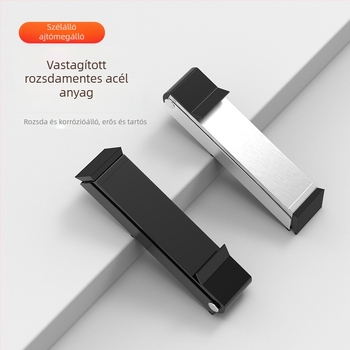 Fali szerelésű rejtett ajtóstop, 304 rozsdamentes acélból, modell 786, spray-fényezésű felület