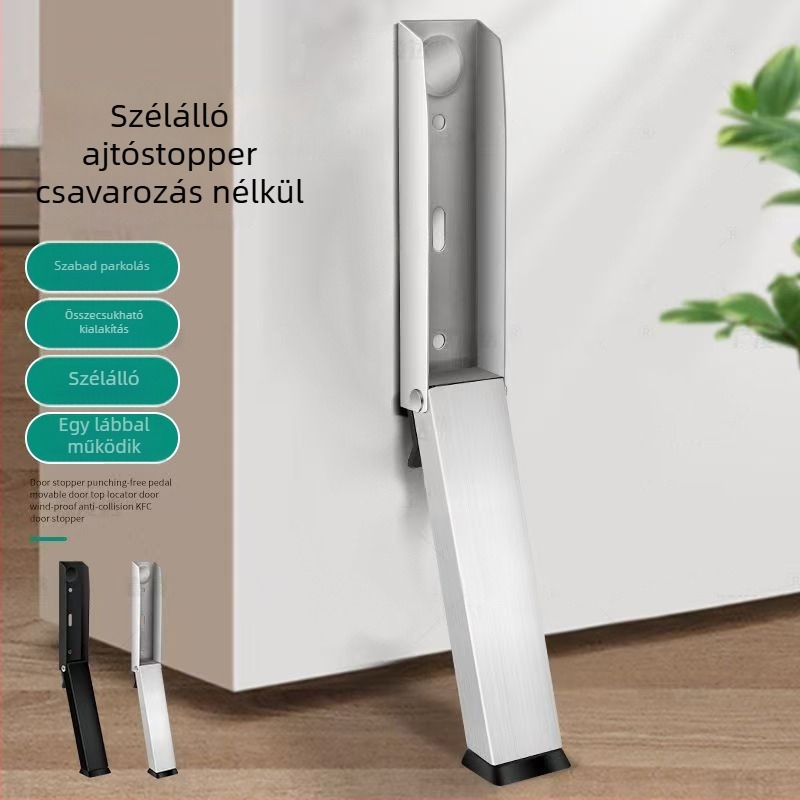 Fali szerelésű rejtett ajtóstop, 304 rozsdamentes acélból, modell 786, spray-fényezésű felület