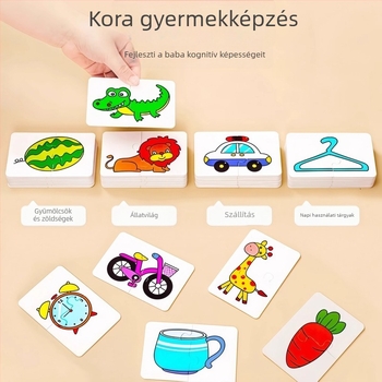 Oktatási 3D-s puzzle kártya készlet a korai tanuláshoz - Papíralapú kártyák, dobozos csomagolás - 4-6 éveseknek - uniszex - Qiwang márka