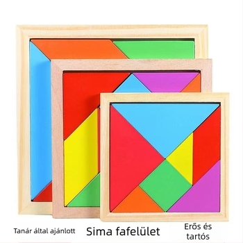 Fa Tangram – 3D kirakó, oktatási játék, DIY-barát, 7–14 éveseknek