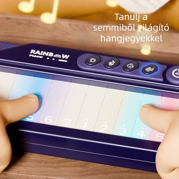 Gyerekeknek szánt elektronikus billentyűzet szivárványos fényekkel és érintőképernyővel, zenei doboz, oktatási zongorajáték 4-6 éveseknek