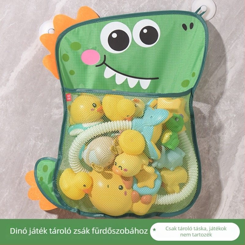 Baba fürdőjáték tárolózsákkal, rajzfilmszerű kacsa, textil anyag, vízi játékok 0–3 éveseknek