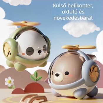 Aranyos Panda trombitás helikopter – zenei baba játék 0–3 éveseknek