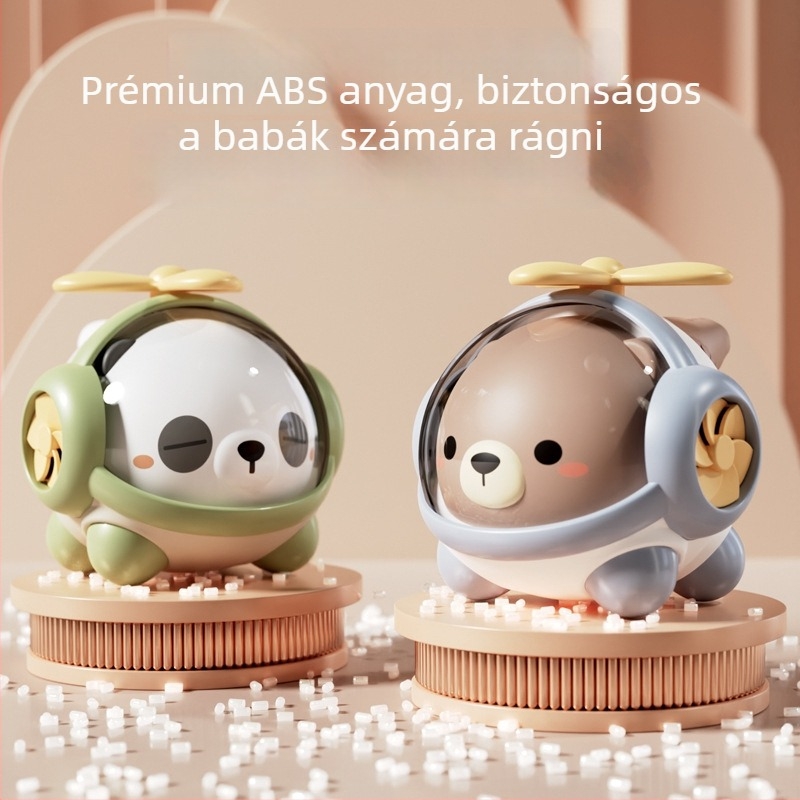 Aranyos Panda trombitás helikopter – zenei baba játék 0–3 éveseknek