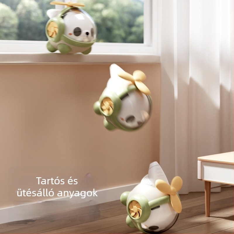 Aranyos Panda trombitás helikopter – zenei baba játék 0–3 éveseknek