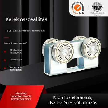 Rozsdamentes acélból készült U‑alakú görgő csúszó ajtókhoz és függönyvasúthoz, alumíniumötvözet ablakfelfüggesztő sín, kopásálló