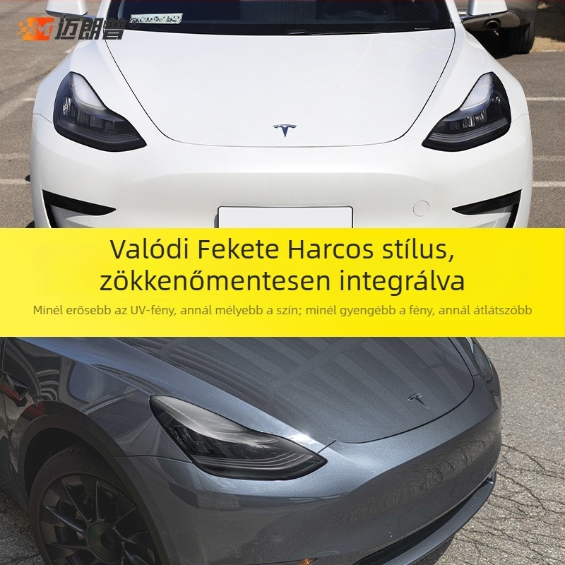 Tesla TPU fényszóró- és hátsó lámpa fólia fény-szabályozással, sötétítés és színváltó hatással, Model 3, X, S, Y kompatibilis