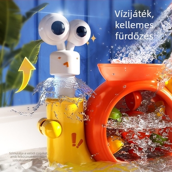 Fürdőszobai vízkerék forgó játék – műanyag, 0–3 éveseknek, interaktív fürdőjáték szívókoronggal